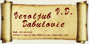 Veroljub Dabulović vizit kartica